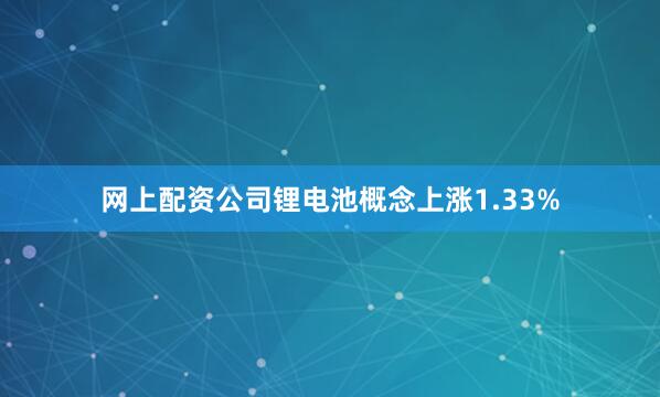 网上配资公司锂电池概念上涨1.33%